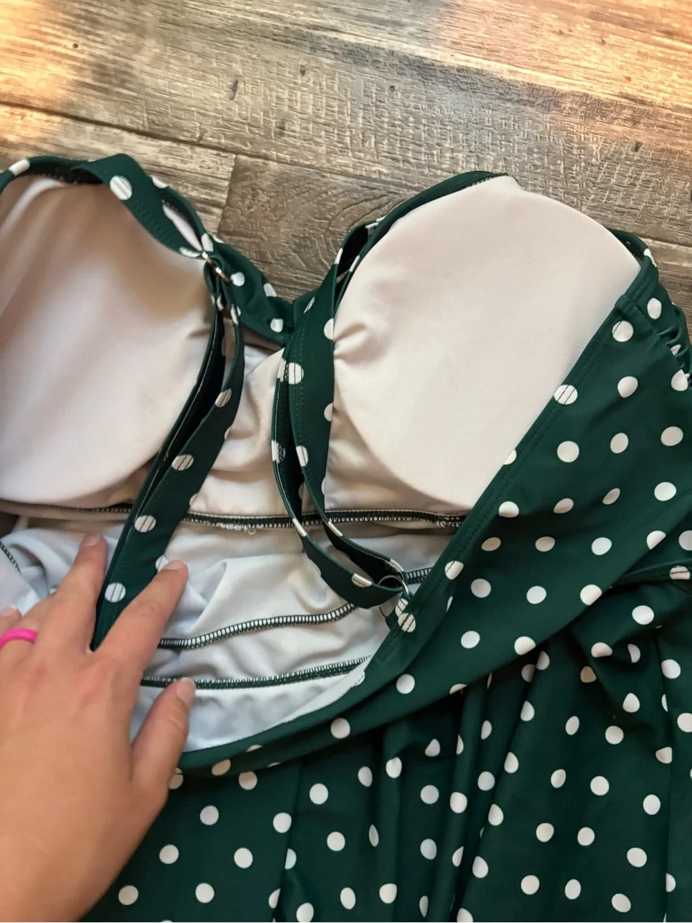 BloomChic Green & White Polka Dot Swimdress Size 22-24